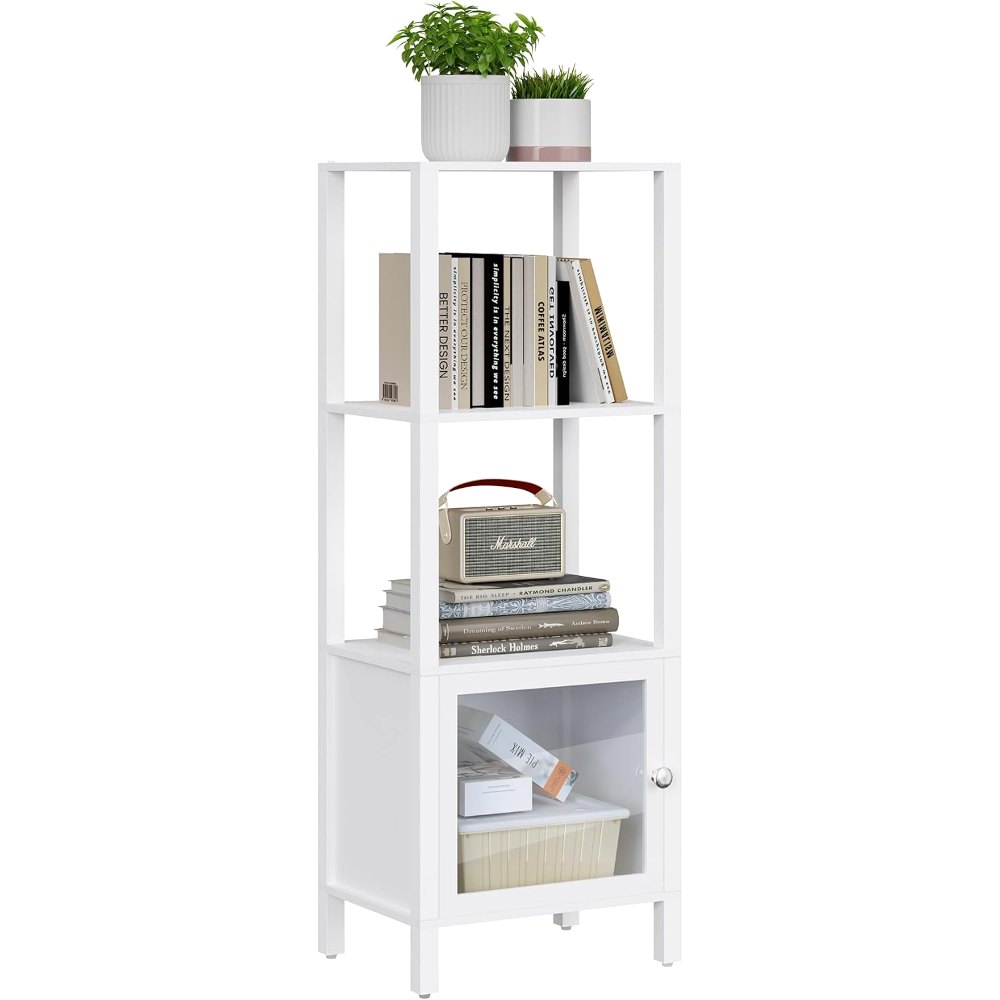 5 Tier Bookcase and Bookshelf, White, detail 8