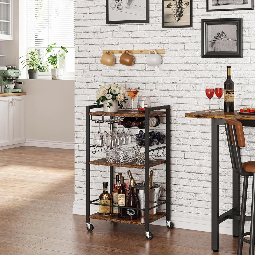 Bar Cart, Brown, 11.8" wide, view 2