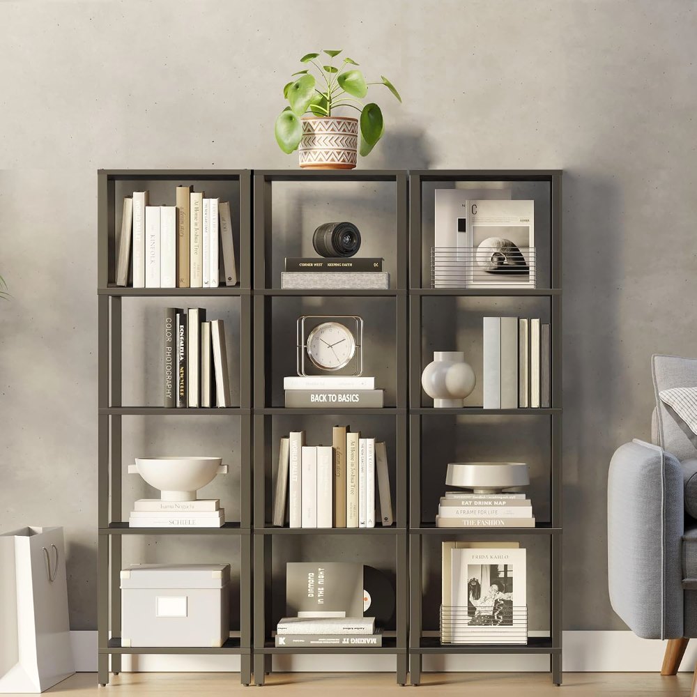 Bookshelf, Black, 53.2" tall, view 3