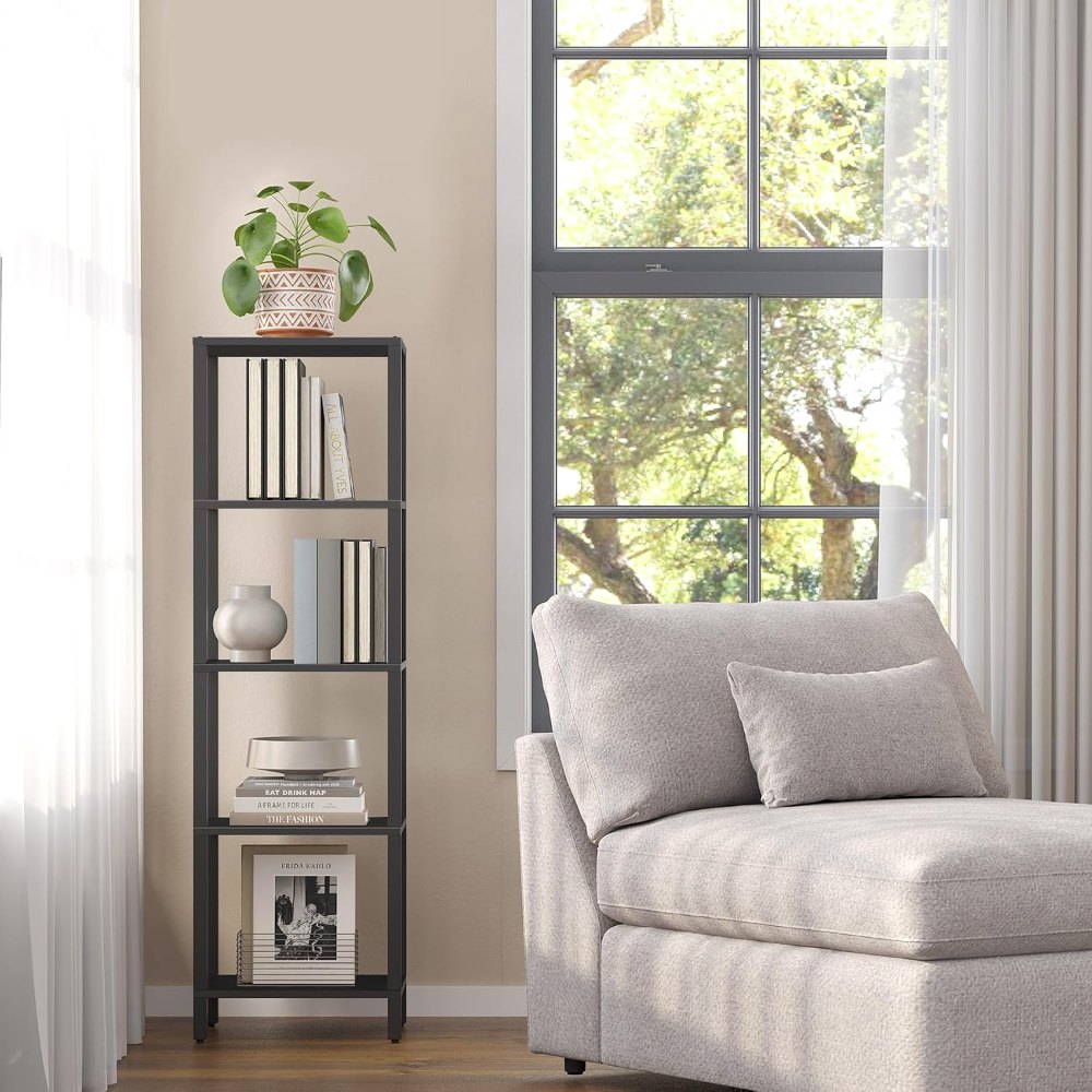 Bookshelf, Black, 53.2" tall, view 4