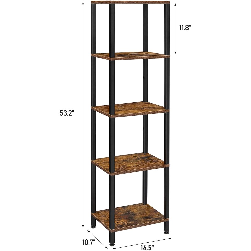 Bookshelf, Brown, 53.2" tall, view 2
