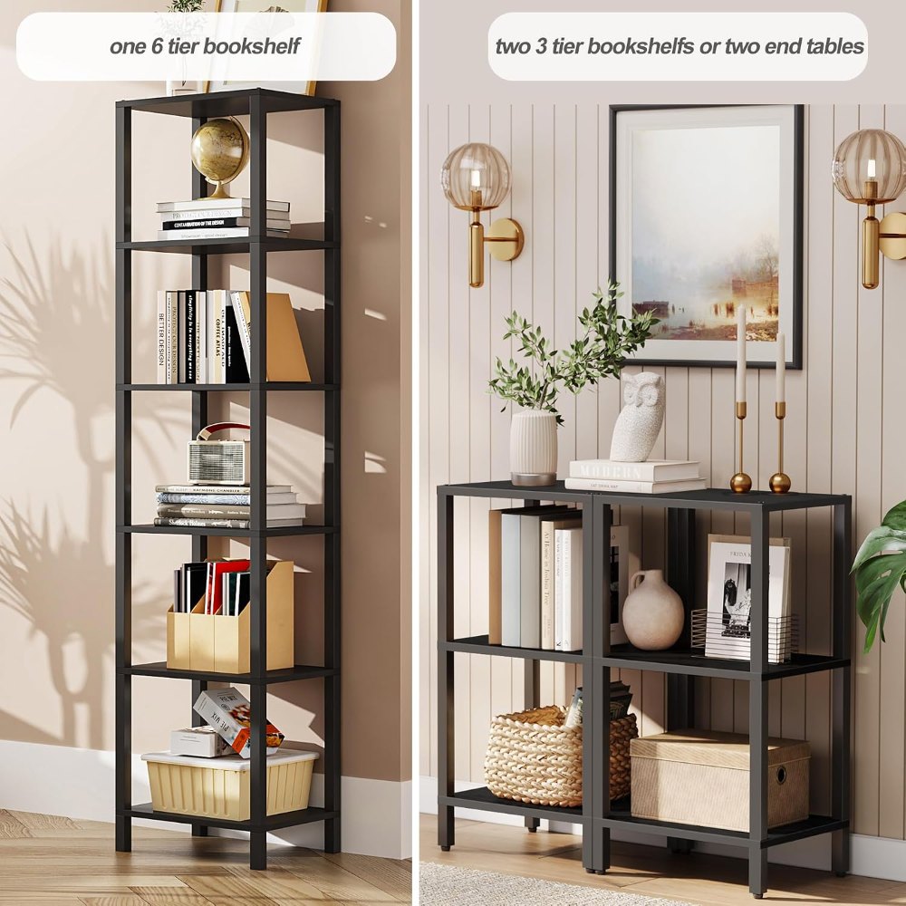 Bookshelf, Narrow, Black, view 3