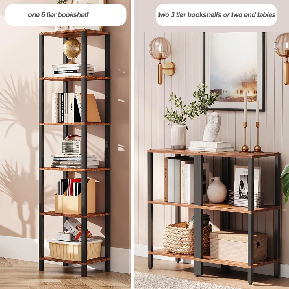 Bookshelf, Narrow, Brown, view 3