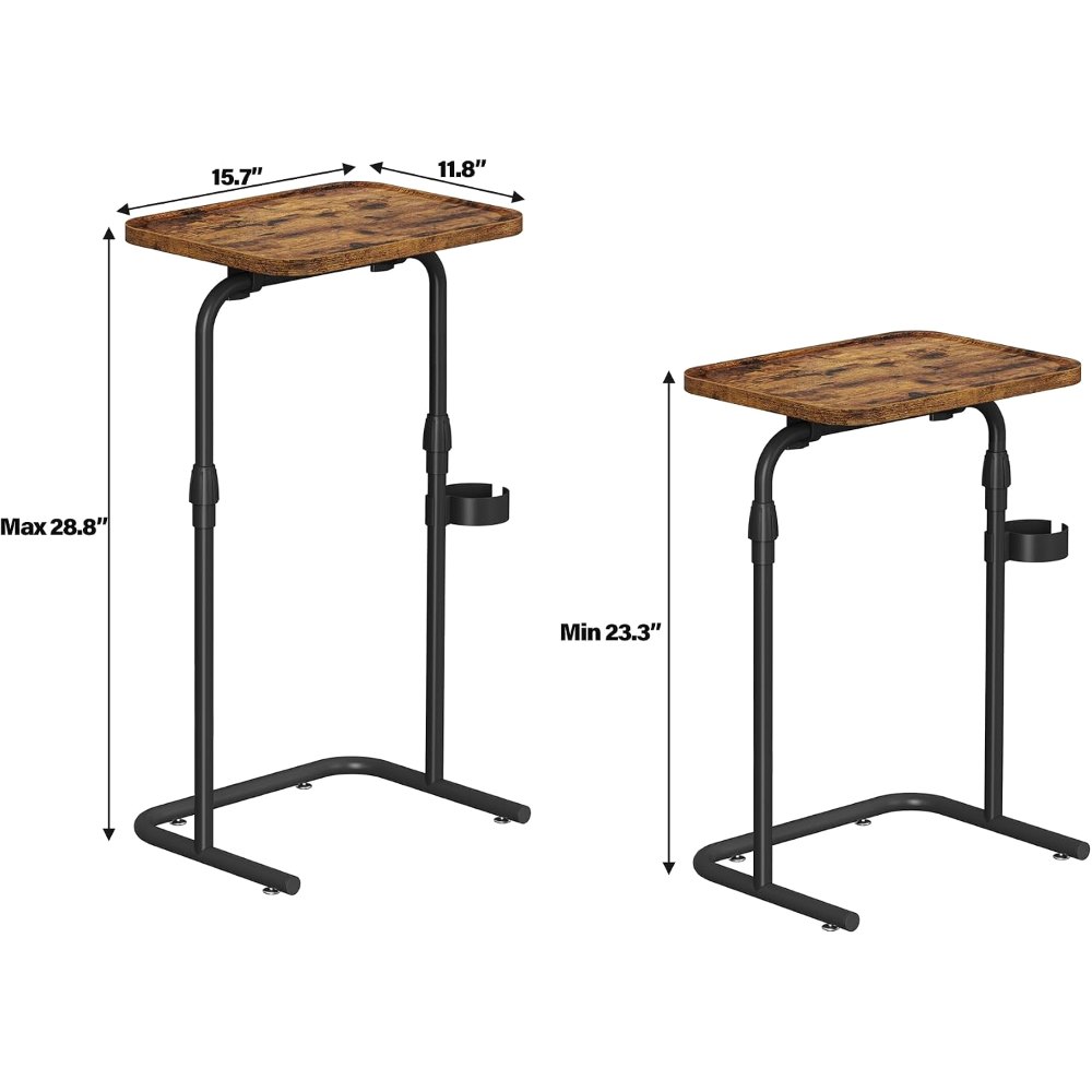 C Shaped End Table, Black, 15.7" wide, view 3
