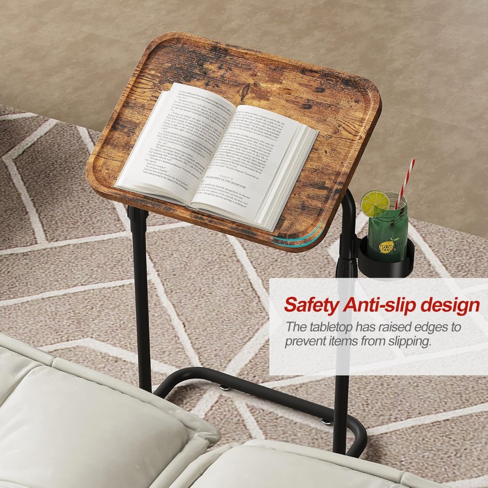 C Shaped End Table, Black, 15.7" wide, view 5