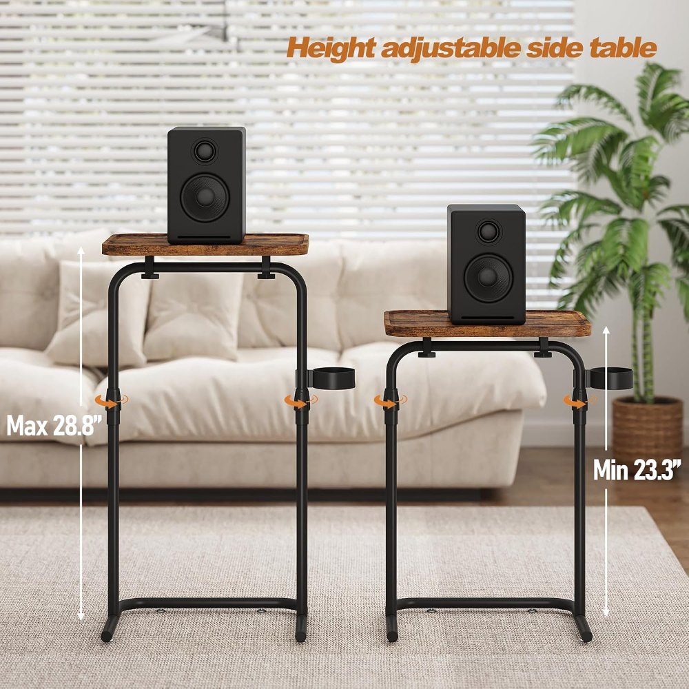 C Shaped End Table, Black, 15.7" wide, view 6