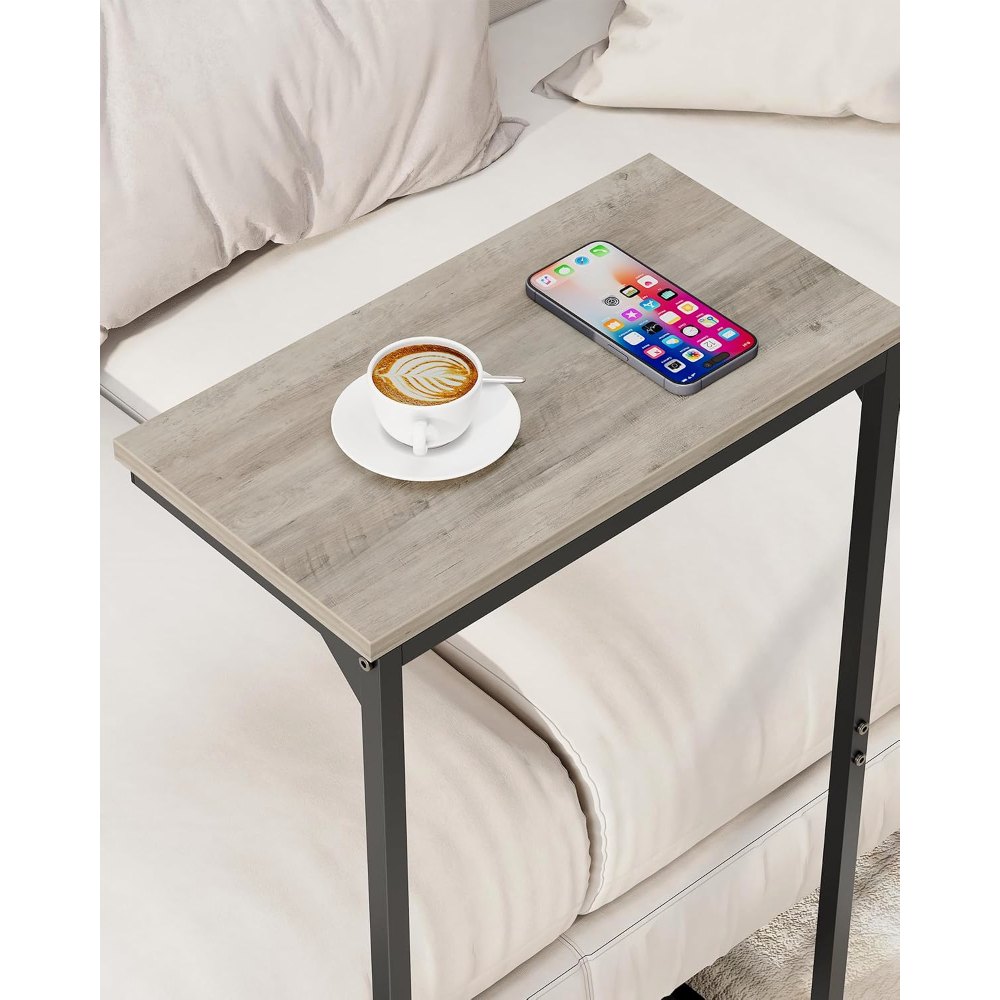 C Shaped End Table, Greige, 15.8" wide, view 6