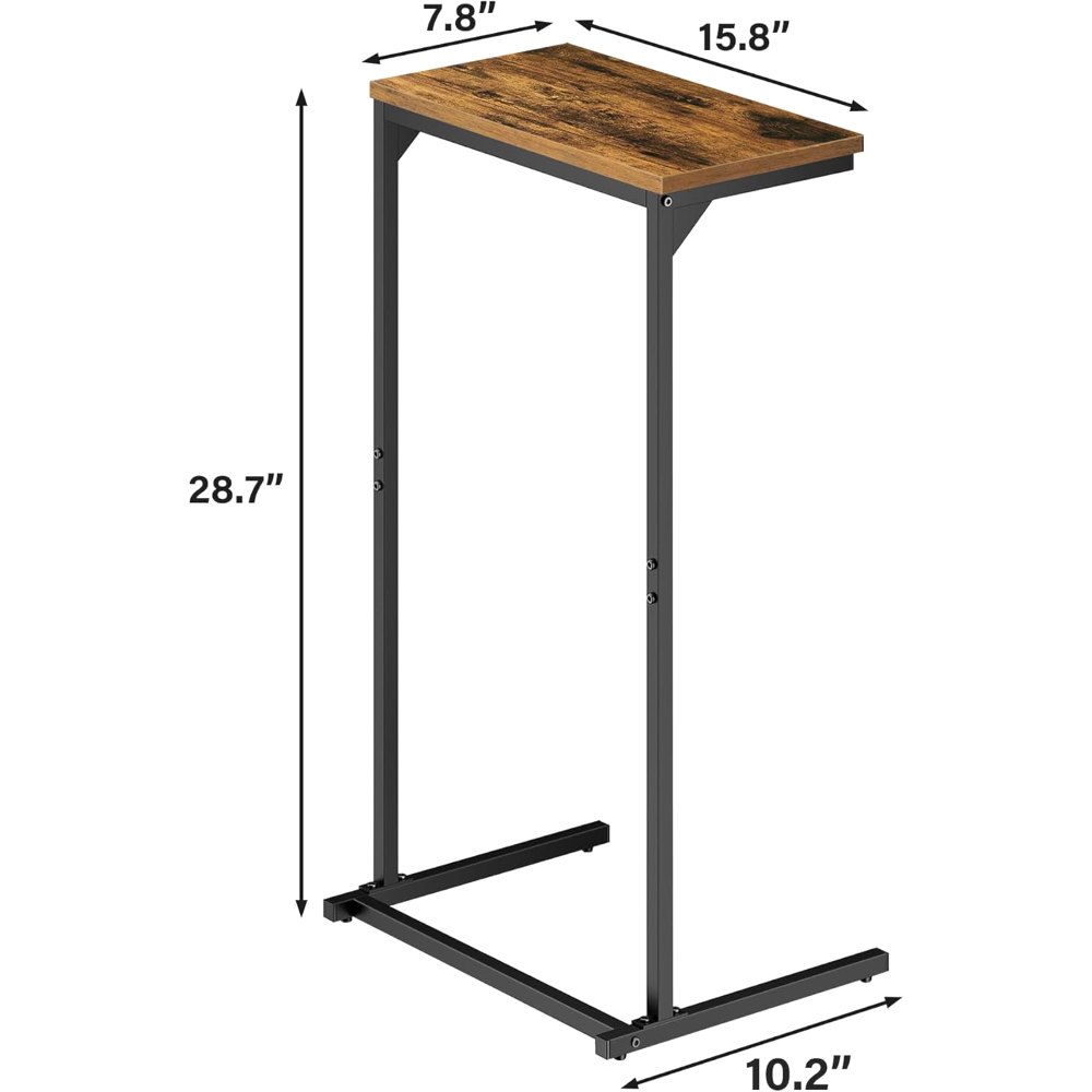 C Shaped End Table, Set of 2, Brown, view 3
