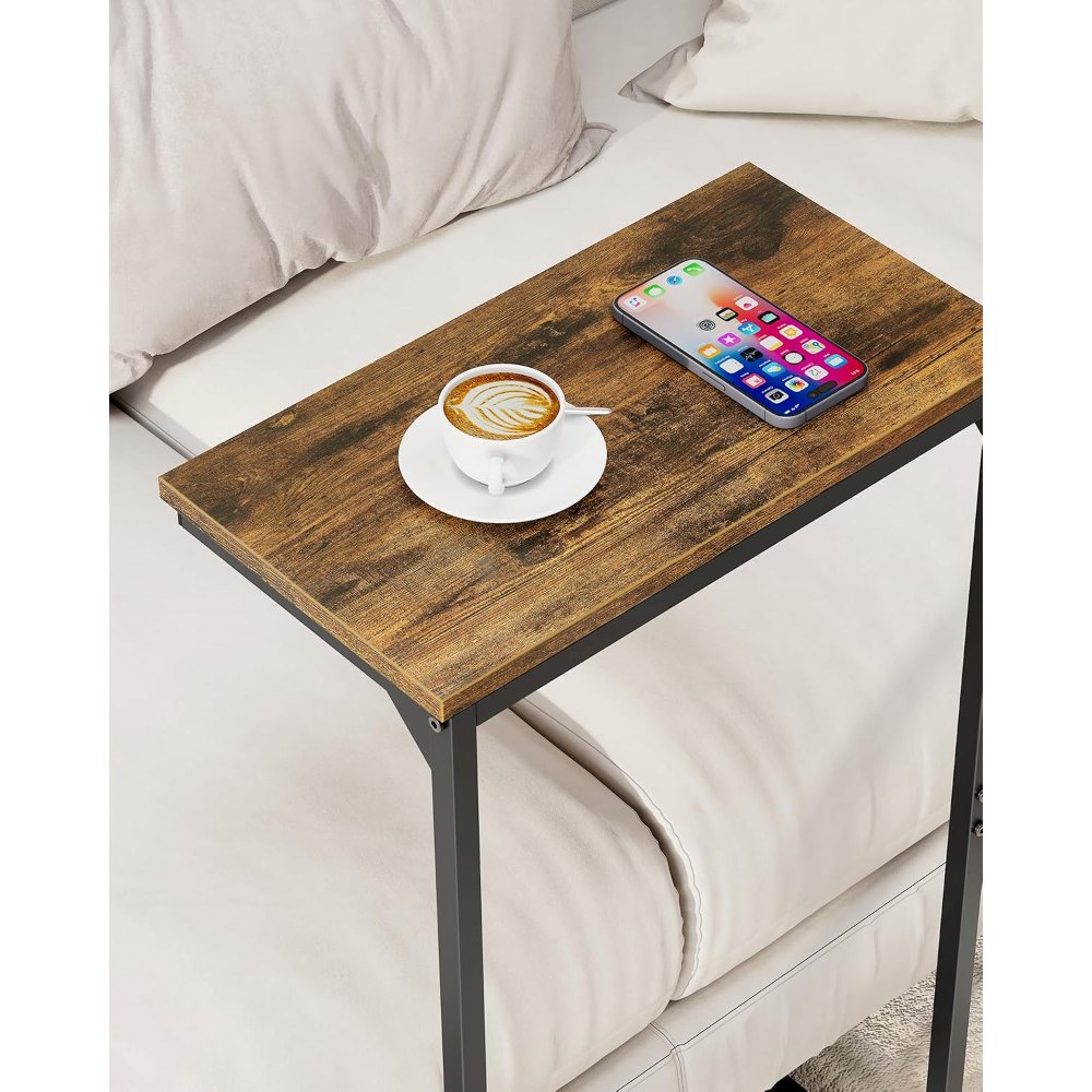 C Shaped End Table, Set of 2, Brown, view 6