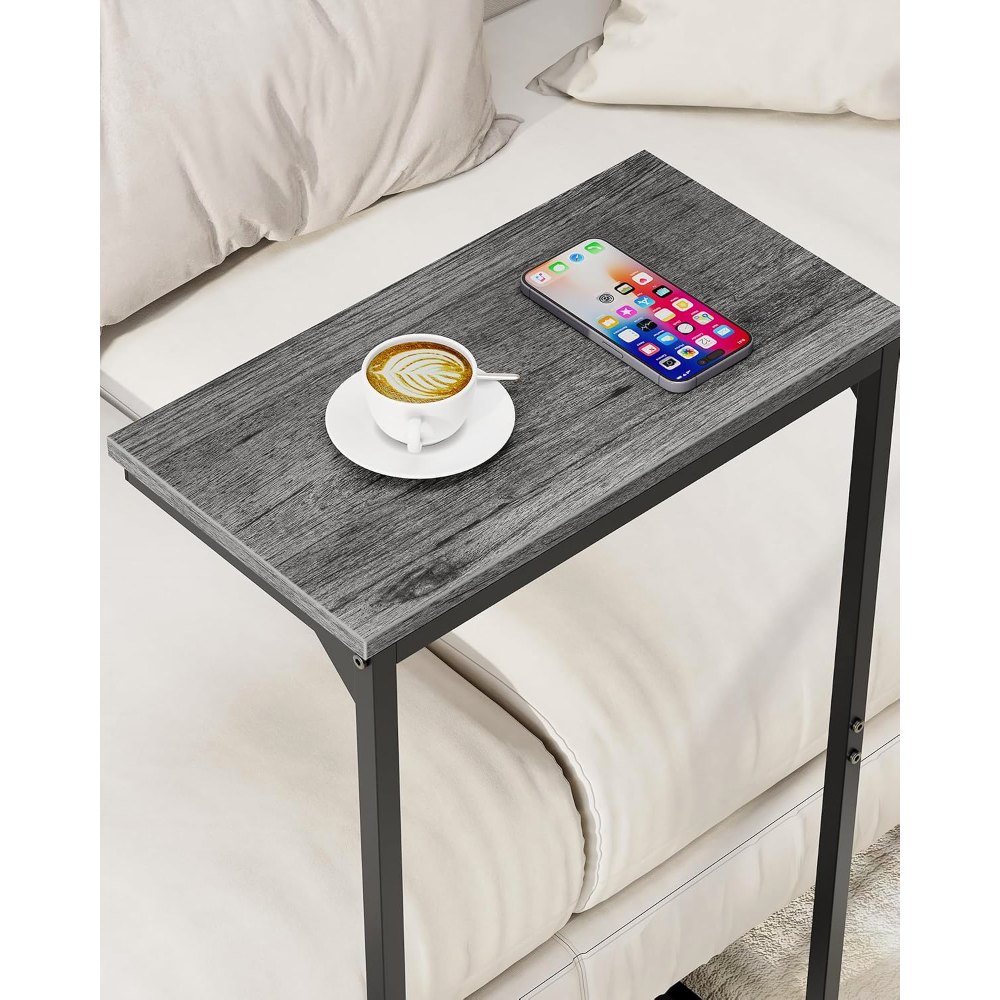 C Shaped End Table, Set of 2, Charcoal Grey, detail 8