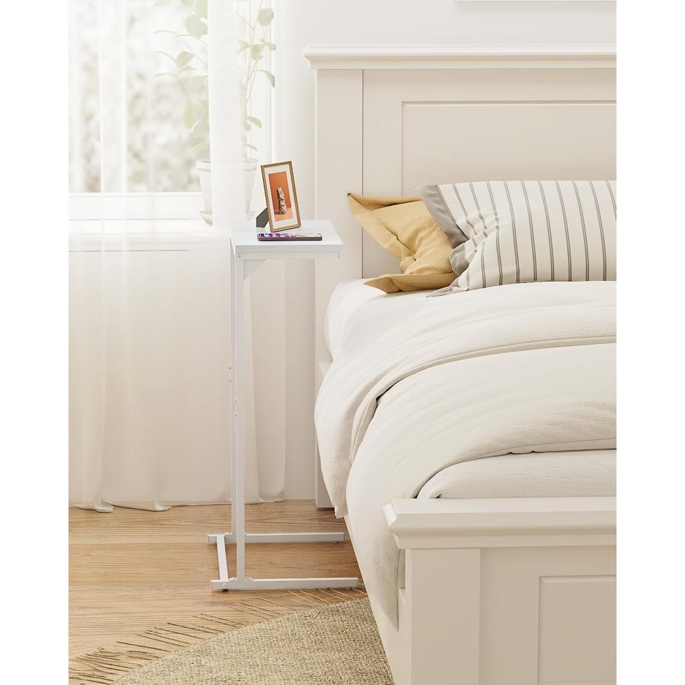 C Shaped End Table, Set of 2, White, view 2