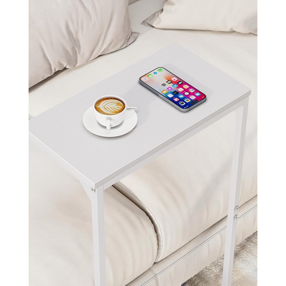 C Shaped End Table, White, 15.8" wide, view 7