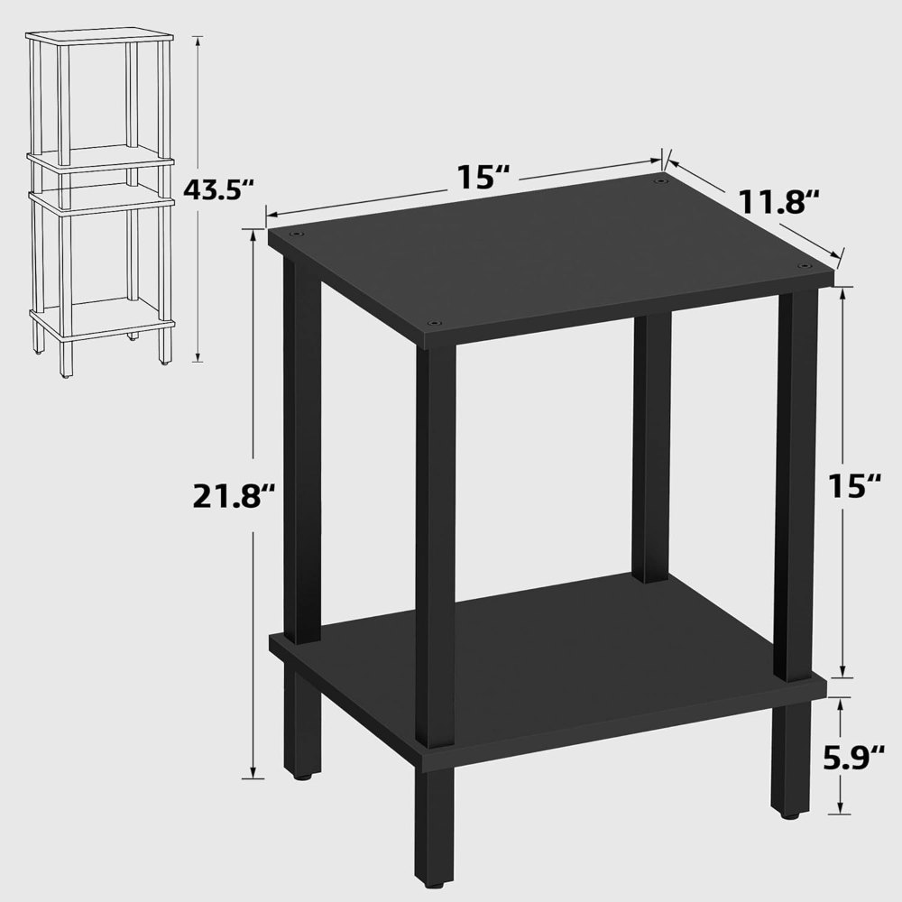 End Table, Black, 15" wide, view 3