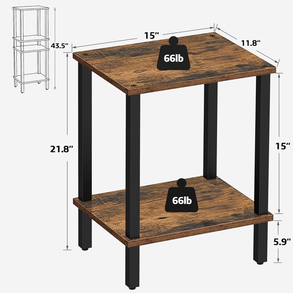 End Table, Brown and Black, view 2