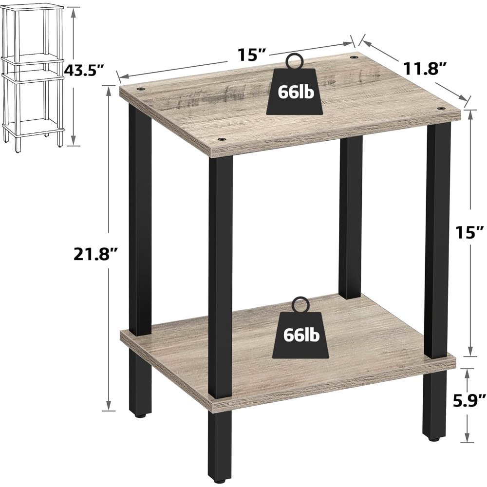 End Table, Greige, 15" wide, view 2