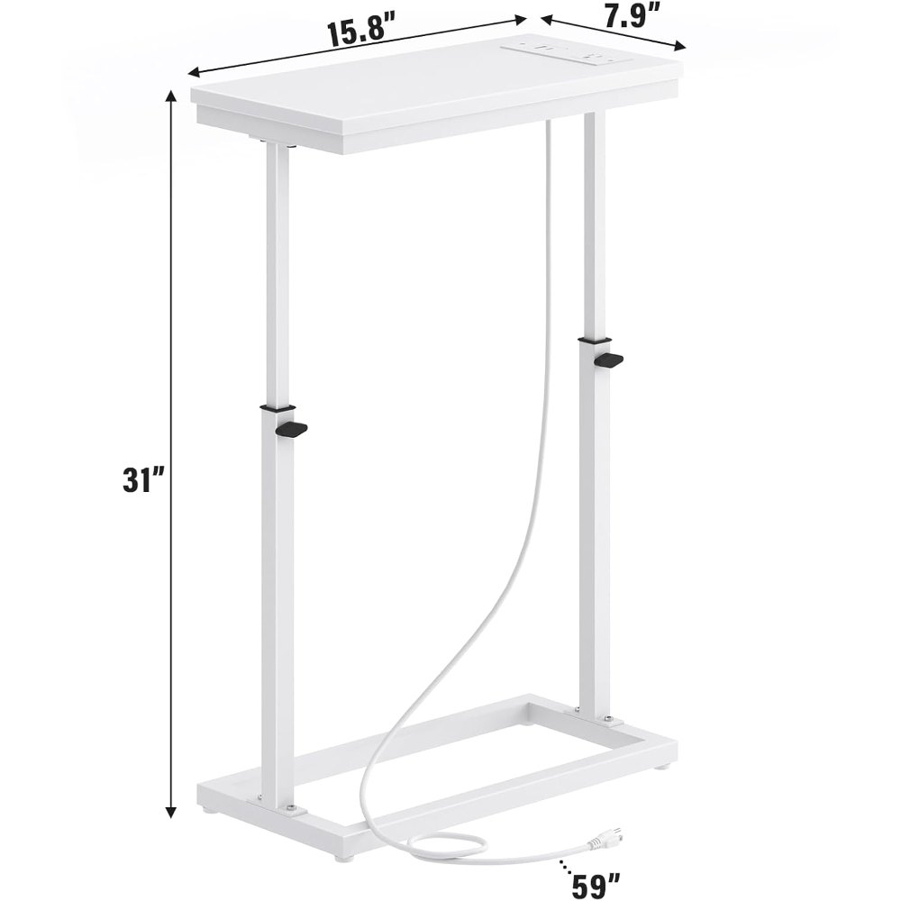 End Table, White, 15.7" wide, view 3