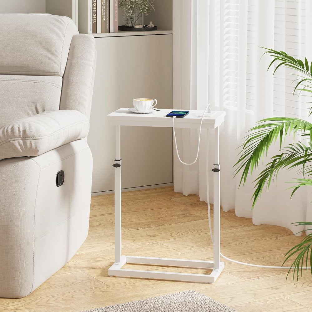 End Table, White, 15.7" wide, detail 8