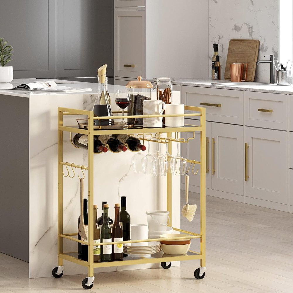 Gold Bar Cart, 23" wide, view 3
