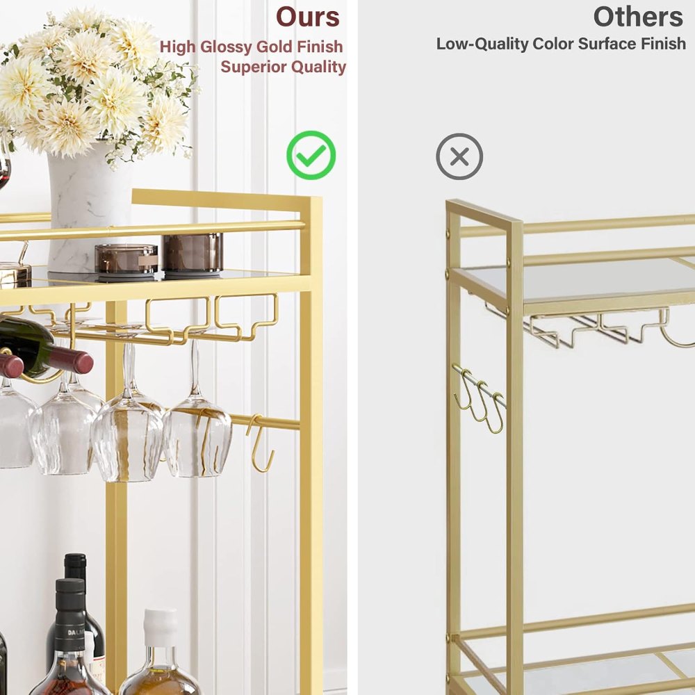 Gold Bar Cart, 23" wide, view 5