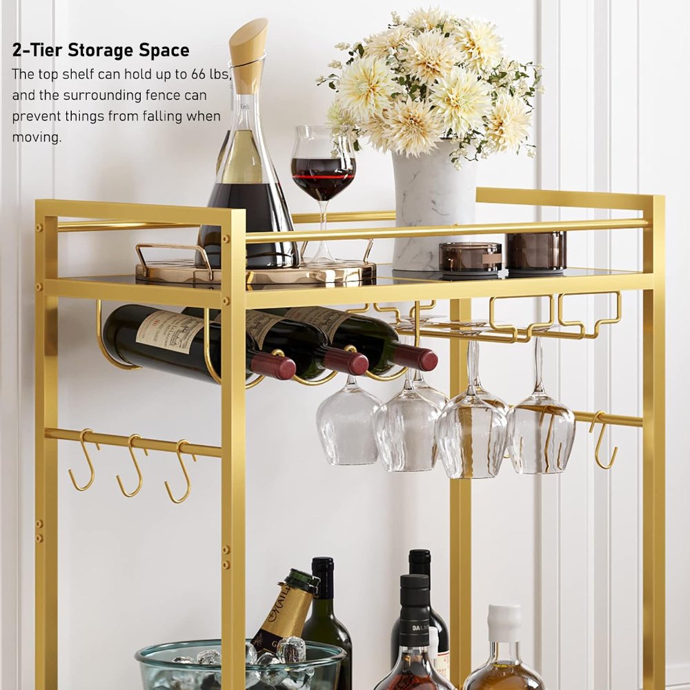 Gold Bar Cart, 23" wide, view 7