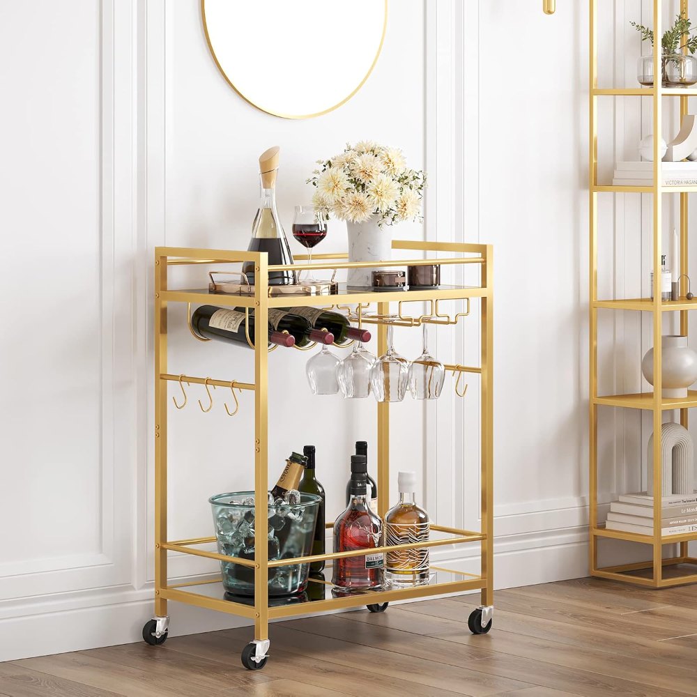 Gold Bar Cart, 23" wide