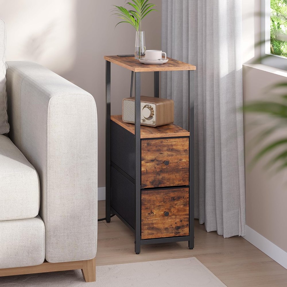 Narrow End Table, Brown, view 2