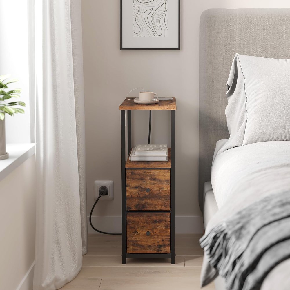 Narrow End Table, Brown, detail 8