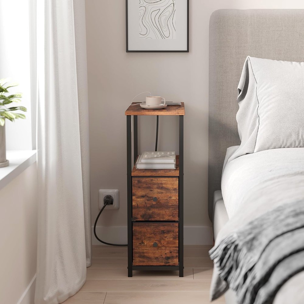 Narrow LED End Table, Brown, detail 8
