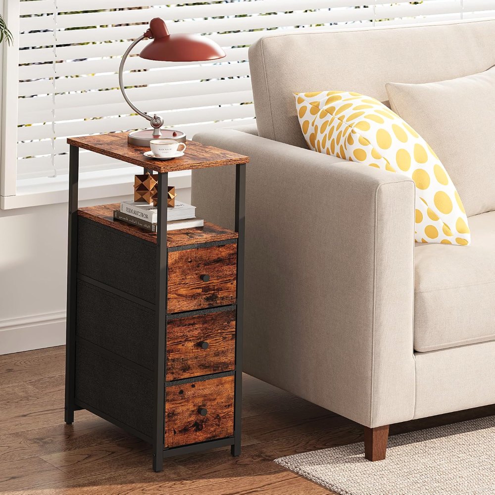 Narrow Night Stand, Brown, 15.9" wide, view 4