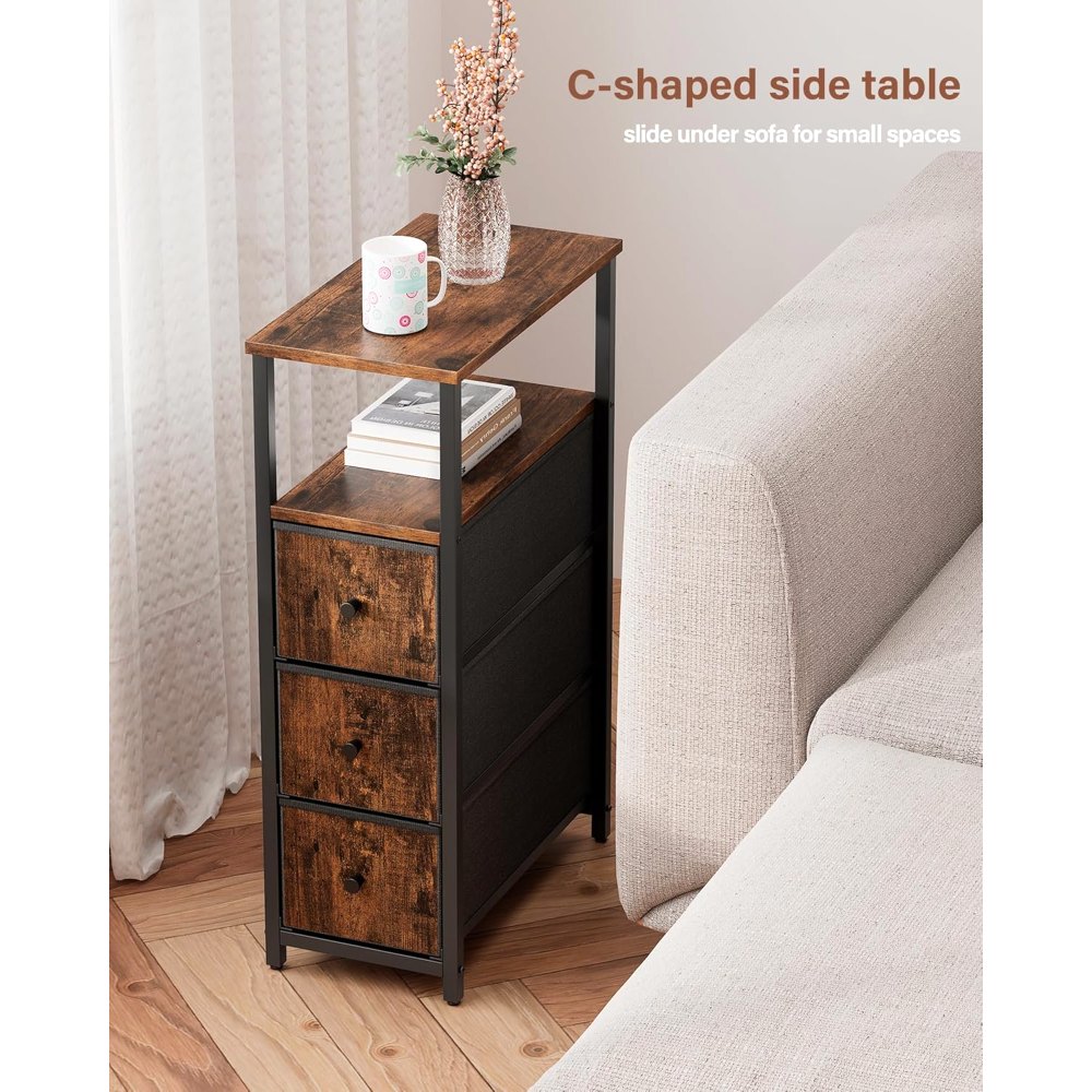 Narrow Night Stand, Brown, 15.9" wide, view 6