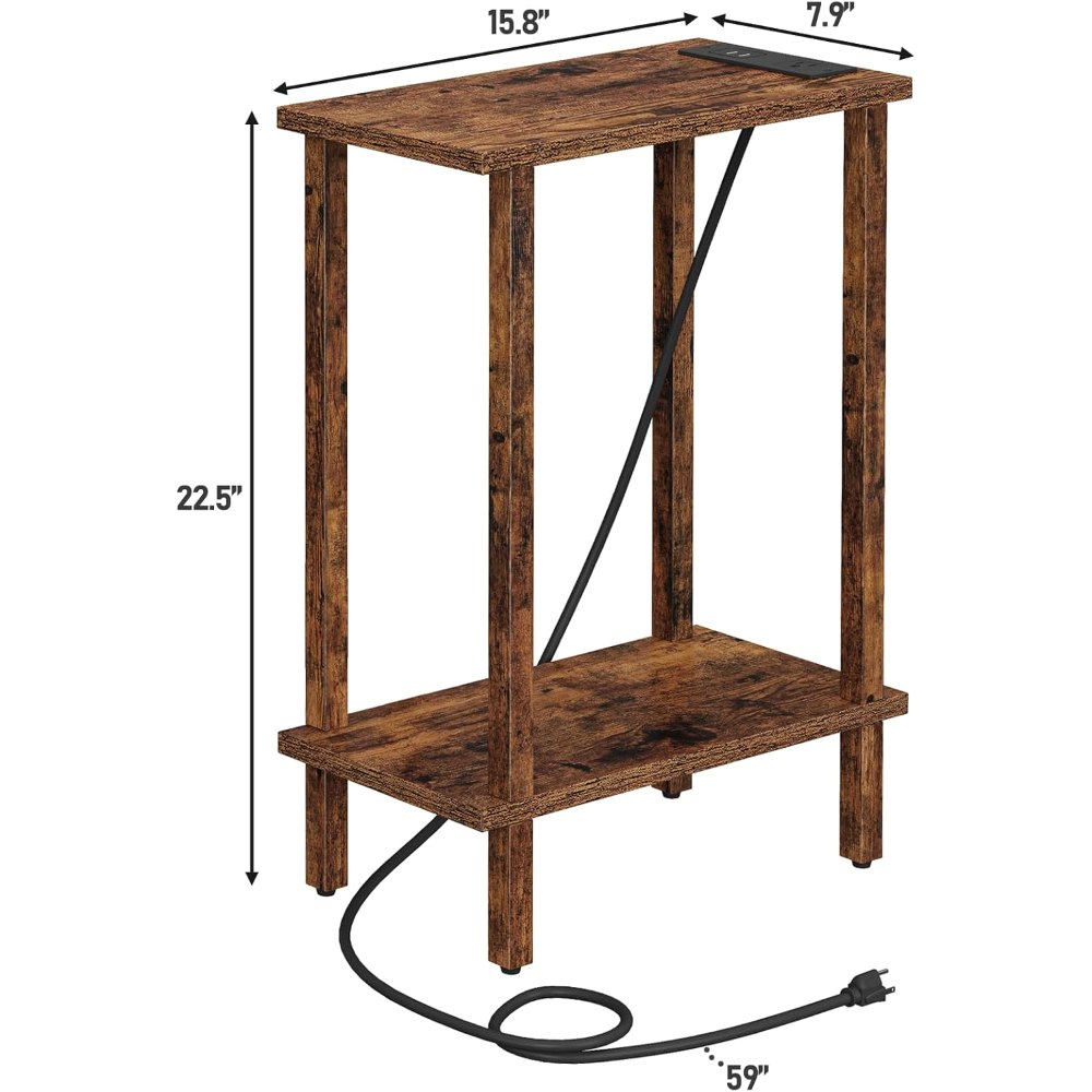 Narrow Side Table, Pure Brown, view 2