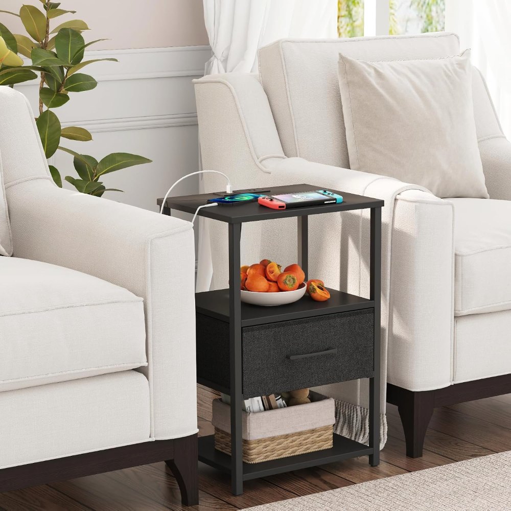 Nightstand, Black, view 4
