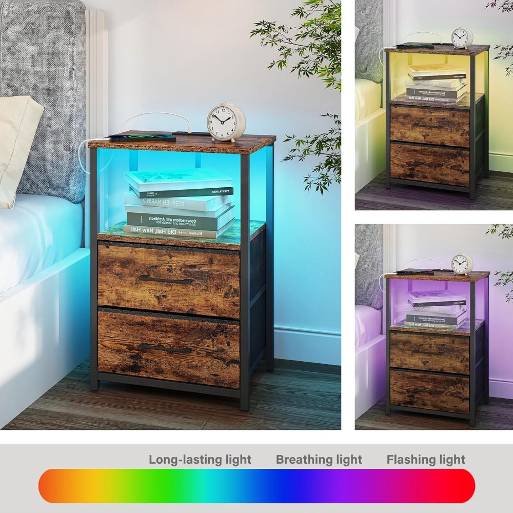 Nightstands, Brown, 15" wide, view 6