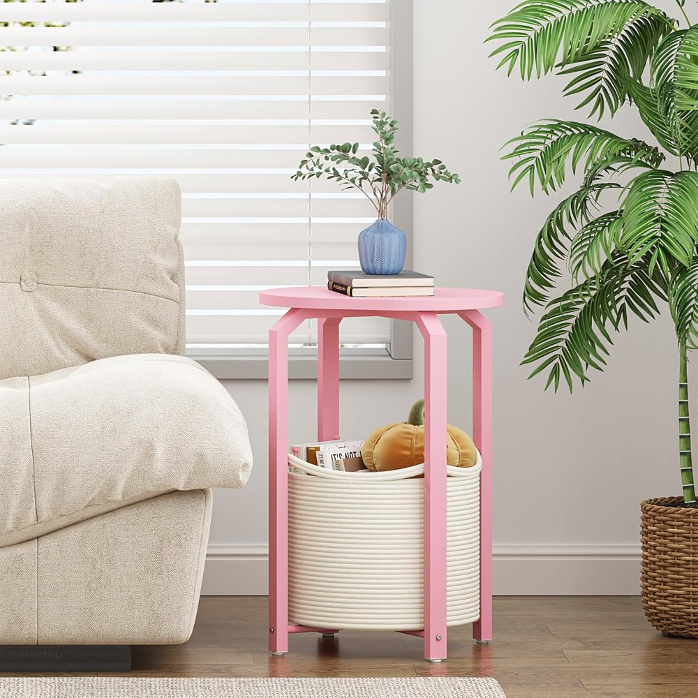 Oval End Tables, Pink, view 6