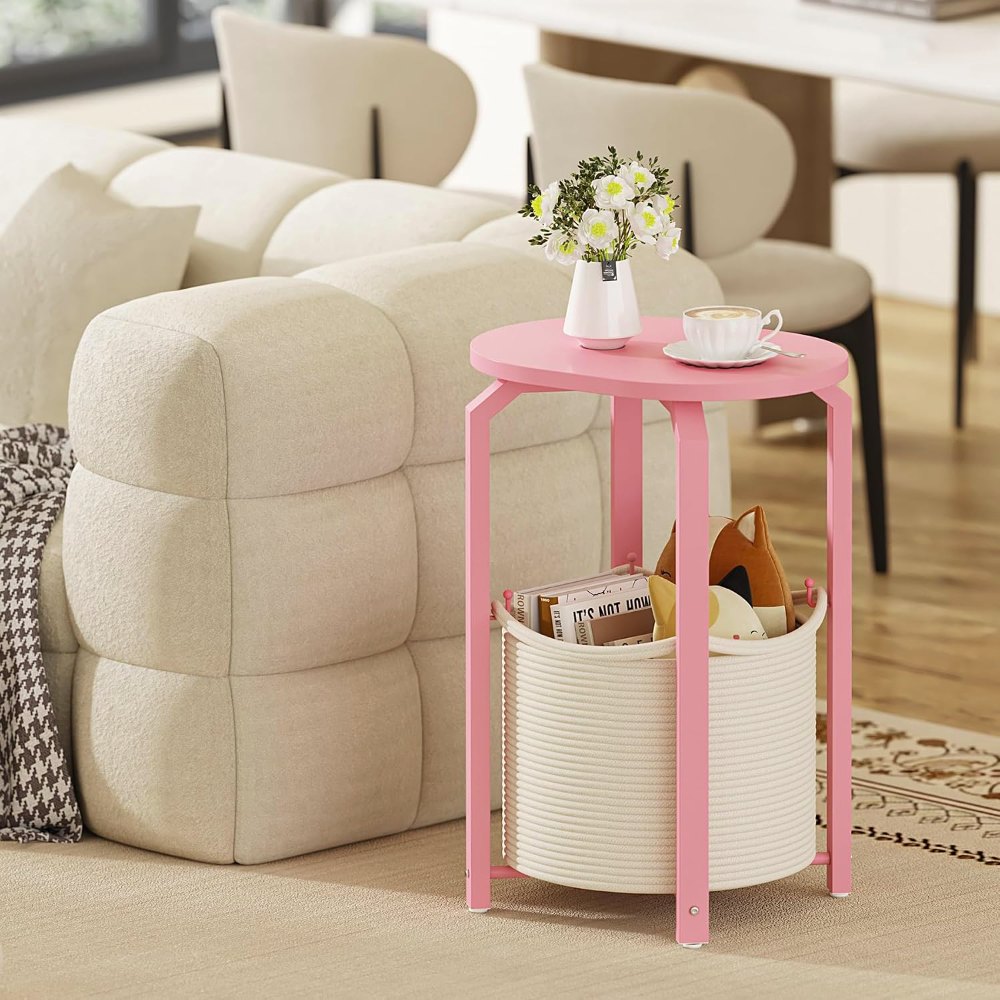 Oval End Tables, Pink, view 7