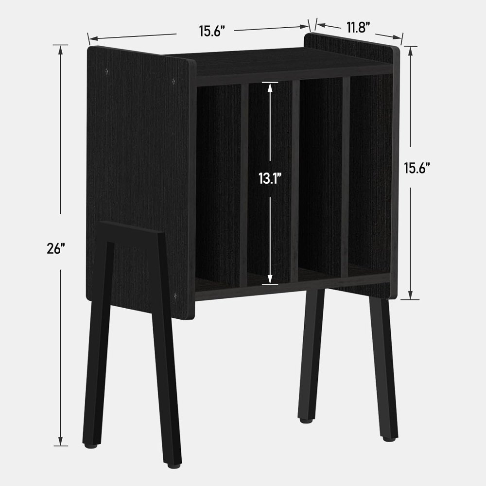Record Player Stand, Black, view 3