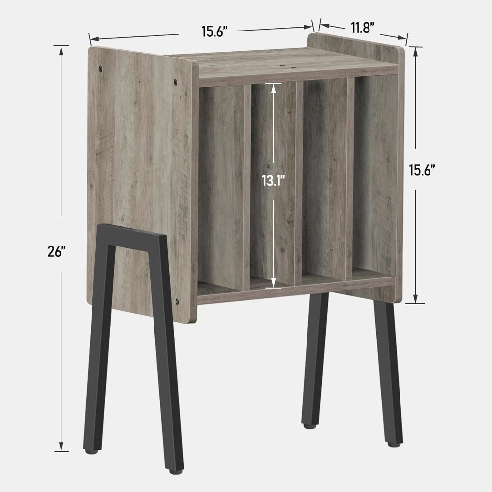 Record Player Stand, Greige, view 2