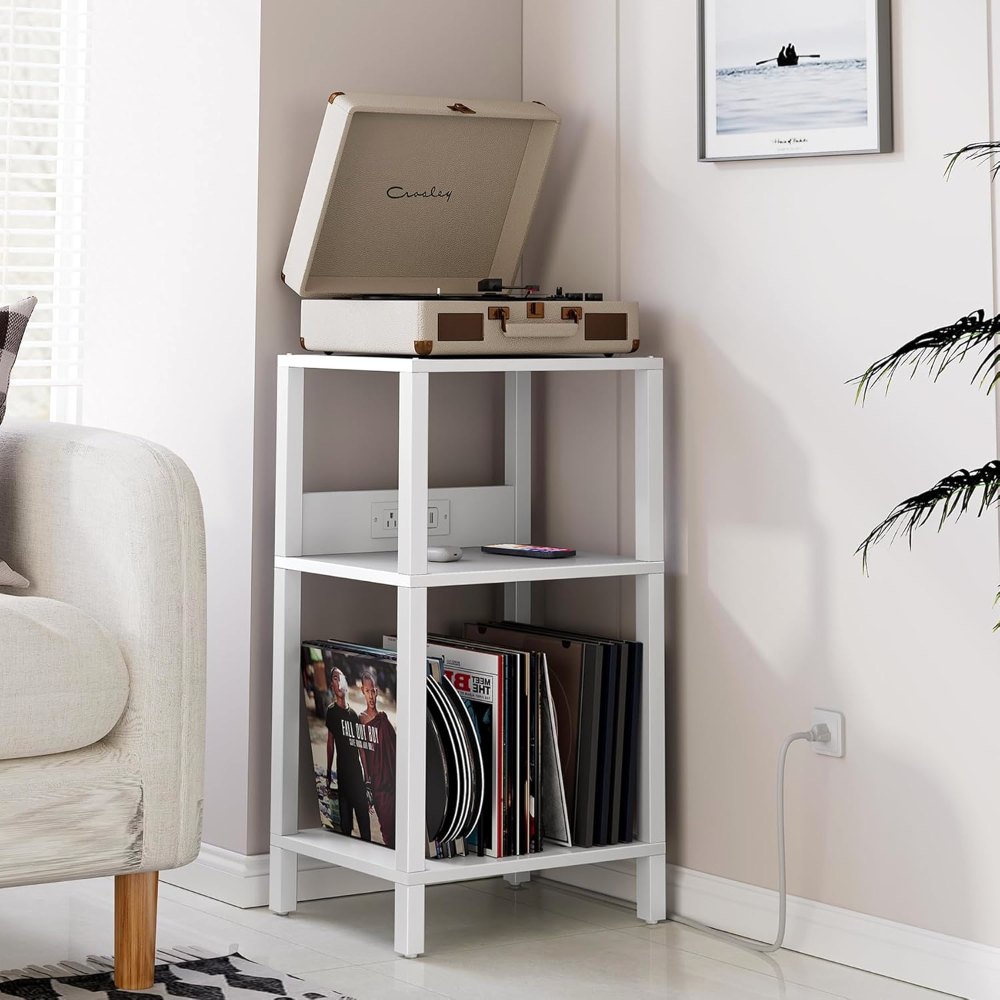 Record Player Stand, White, view 7