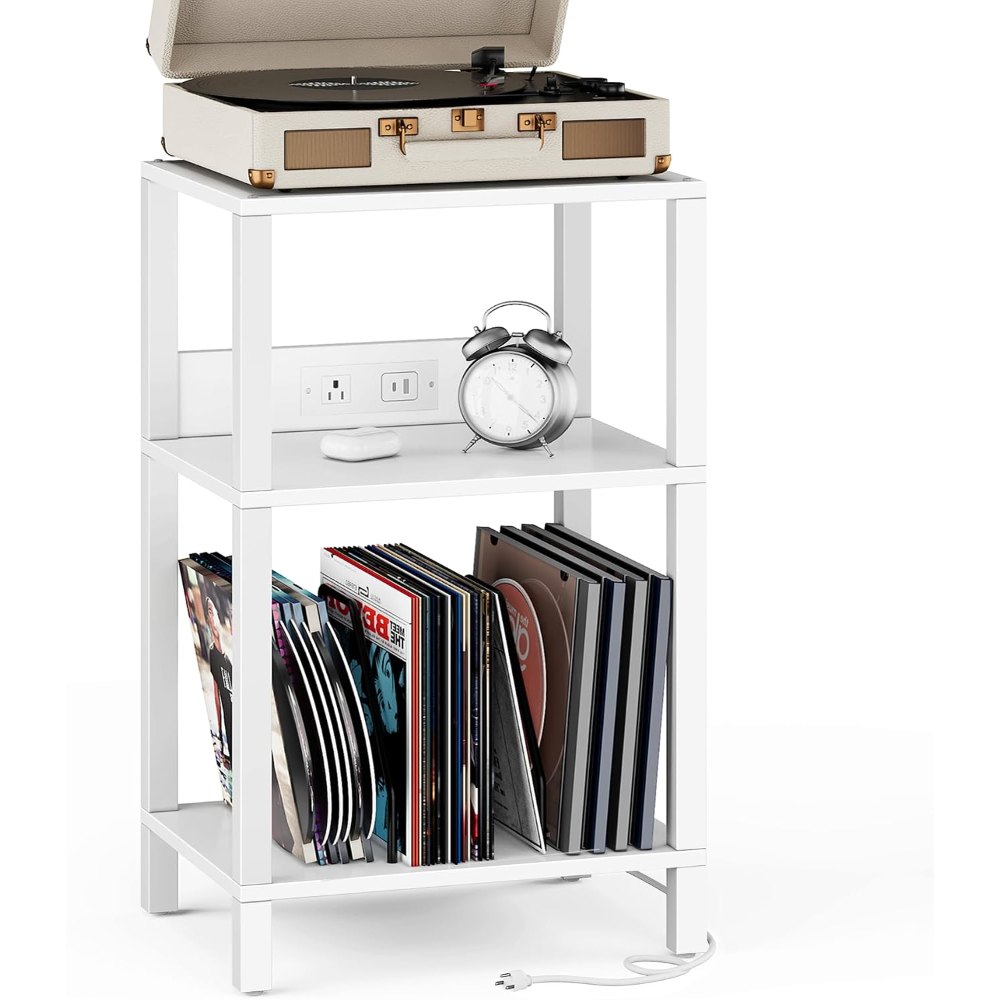 Record Player Stand, White