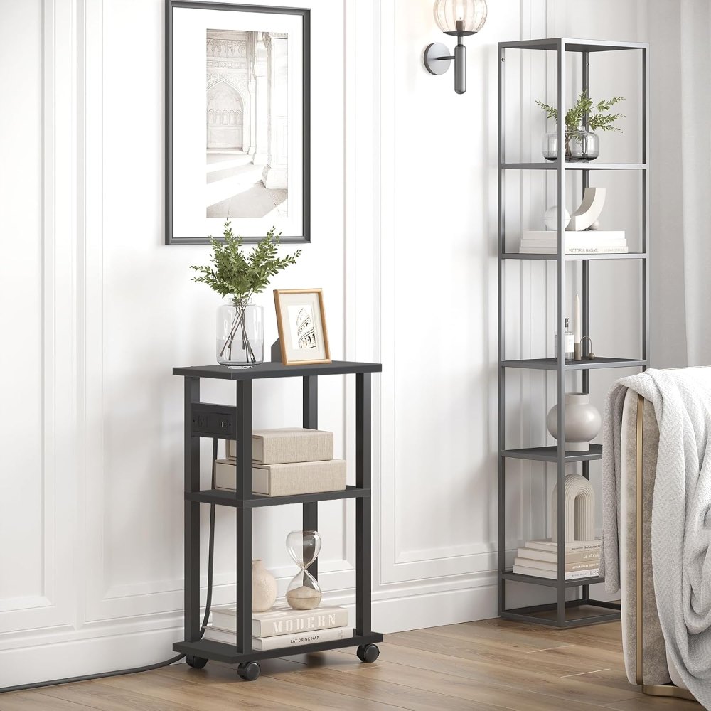 Small Narrow Side Table, Set of 2, Black, view 7