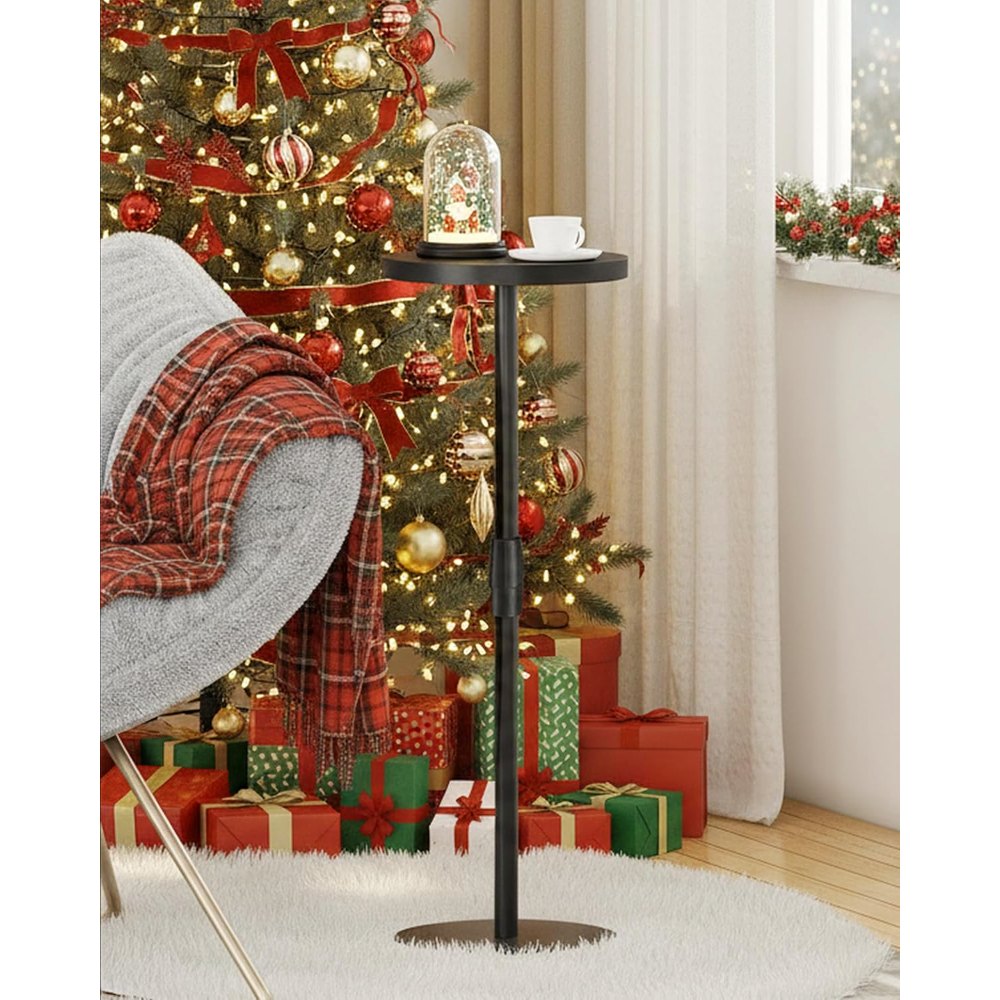 Tall Round Side Table, Black, 10" deep, view 6