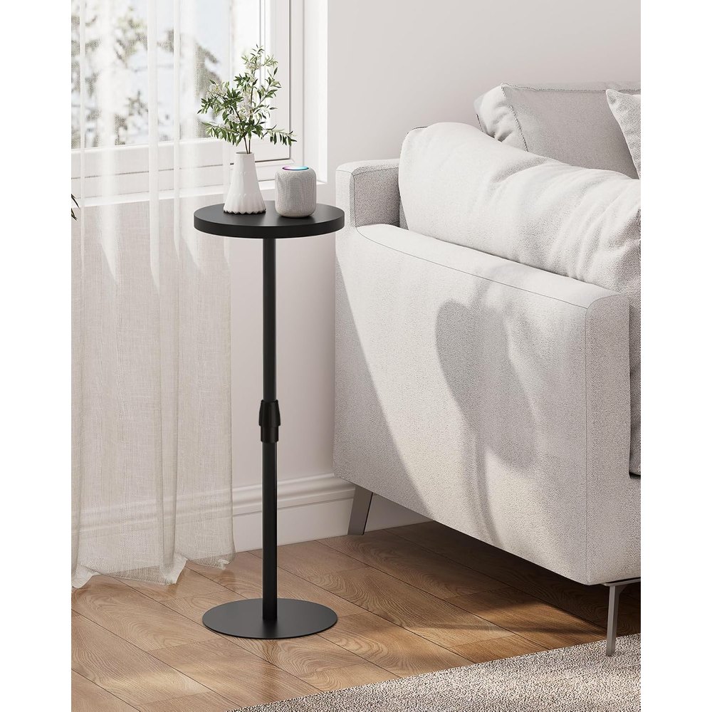 Tall Round Side Table, Black, 27.6" tall, view 6