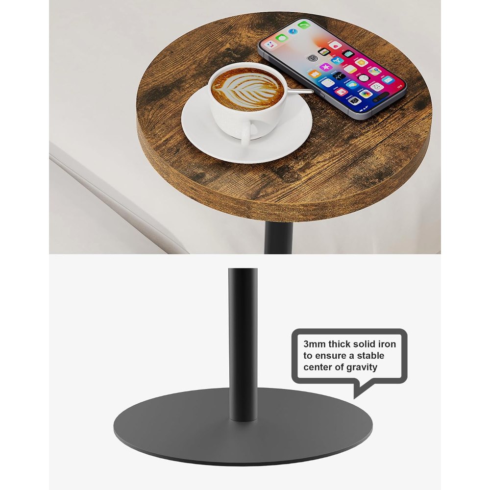 Tall Round Side Table, Brown, 10" wide, view 5