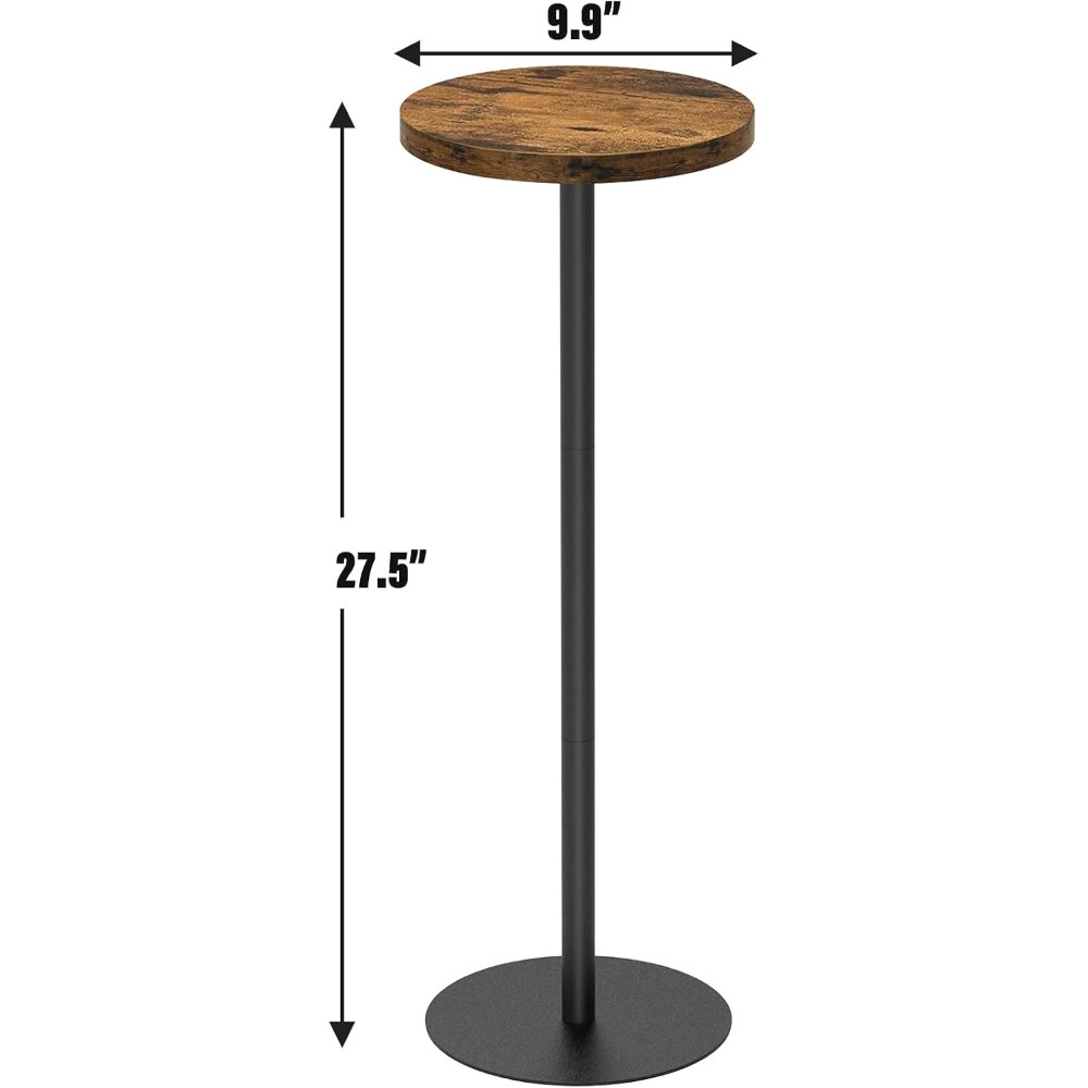 Tall Round Side Table, Brown, 27.5" tall, view 7