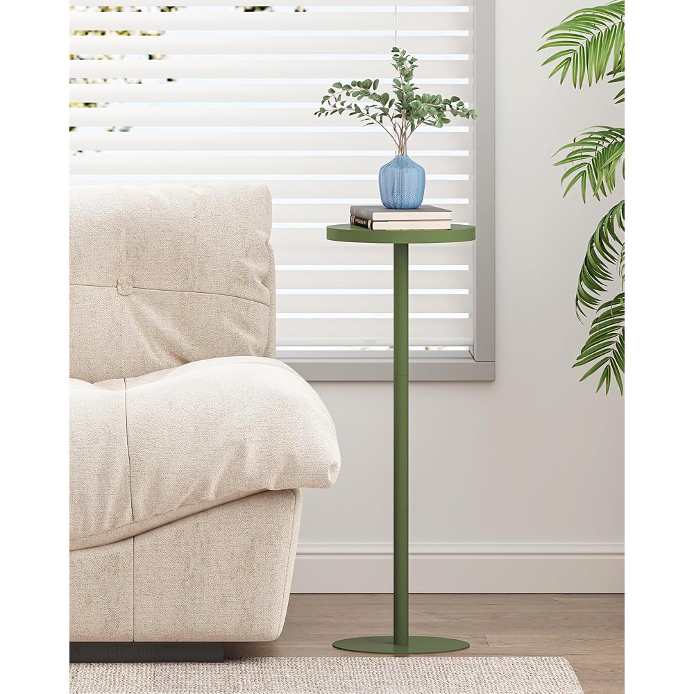 Tall Round Side Table, Green