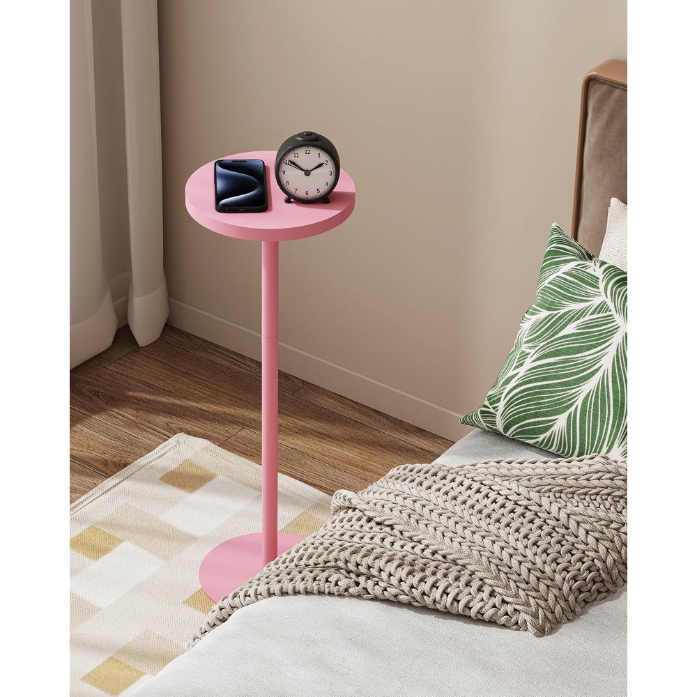 Tall Round Side Table, Pink, view 4