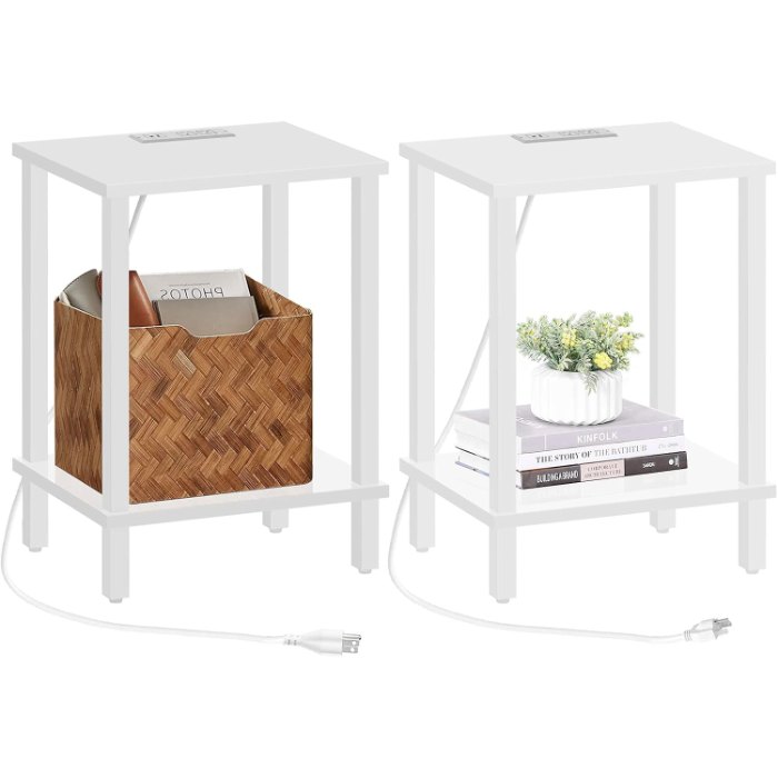End Table, Set of 2, White