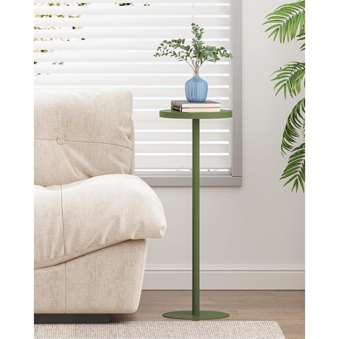 Tall Round Side Table, Green